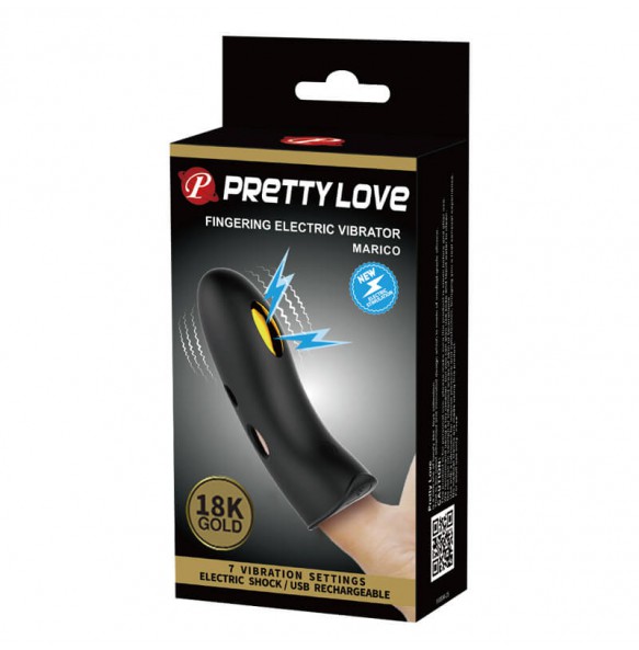 PRETTY LOVE - MARICO Electric Shock Finger Vibrator (Chargeable - Black)